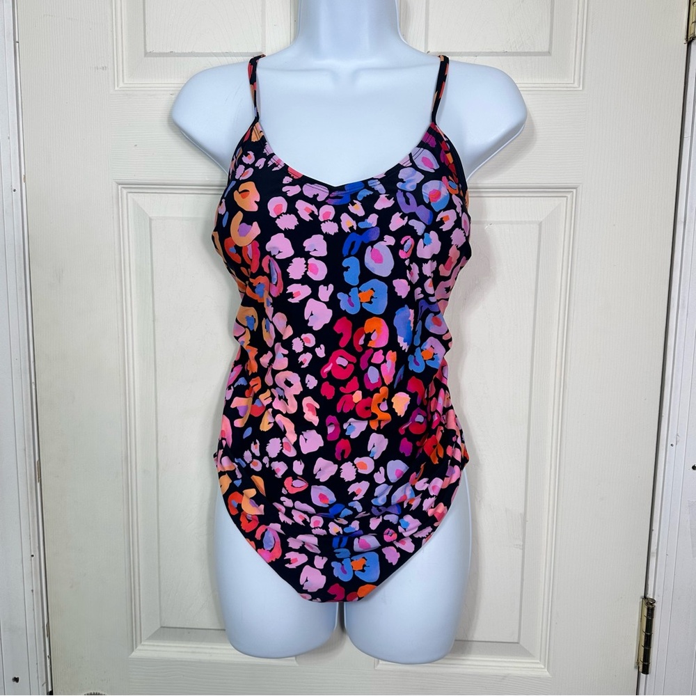 NWT Cupshe 1‎ Piece Multicolored, Leopard O Ring In Back Size Extra Large